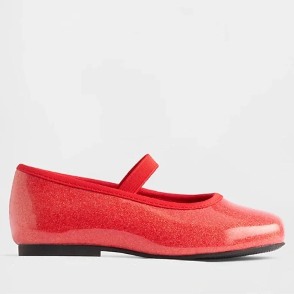 GAP Girls Red Glitter Mary Jane Shoes